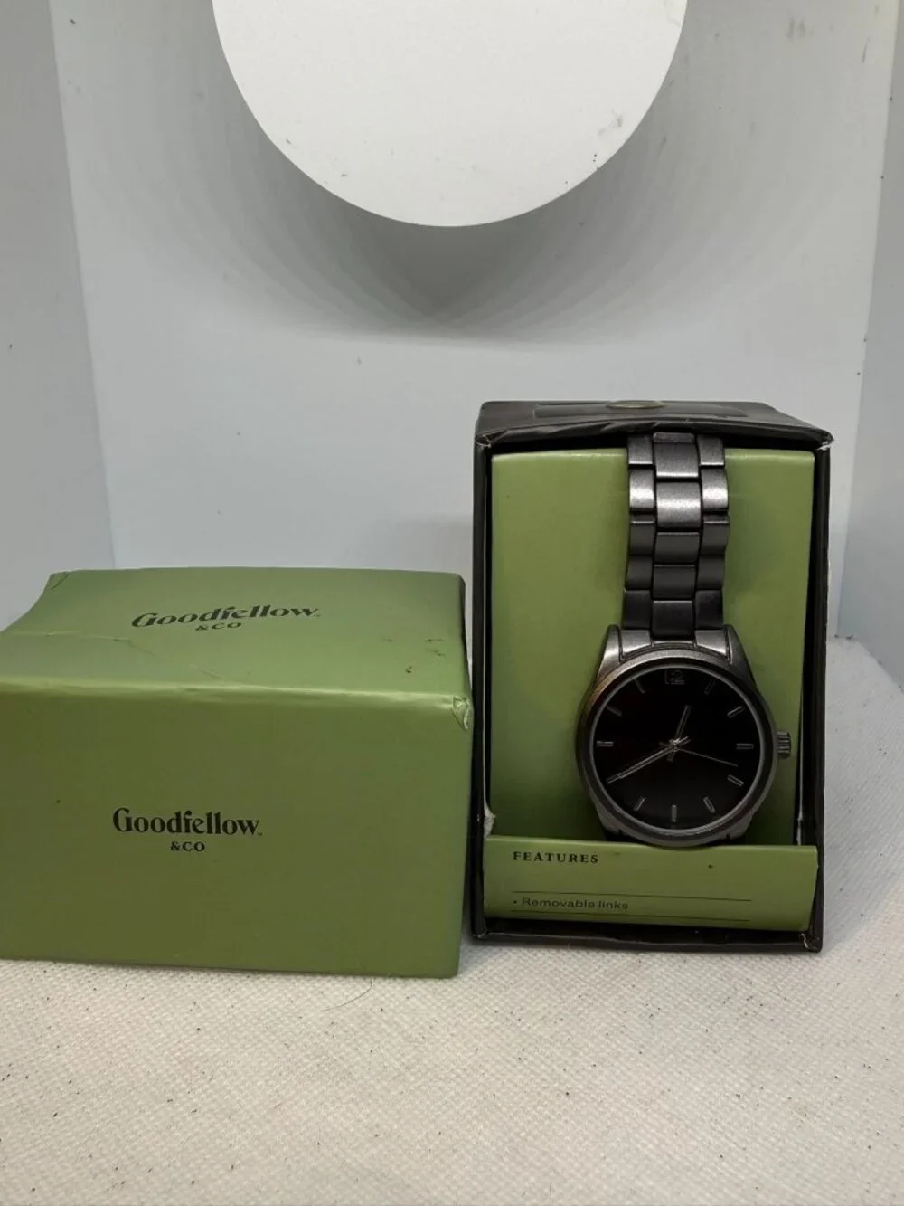 Goodfellow & Co Mens Matte Gunmetal Bracelet Watch Gray Dial With Box